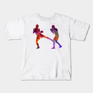 Boxing-muay thai in watercolor Kids T-Shirt